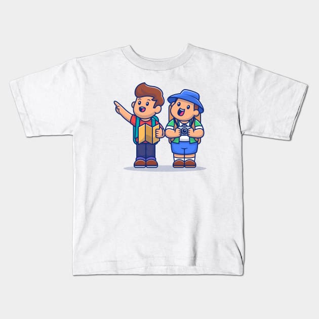 Cute Tour Guide And Tourist Kids T-Shirt by Catalyst Labs